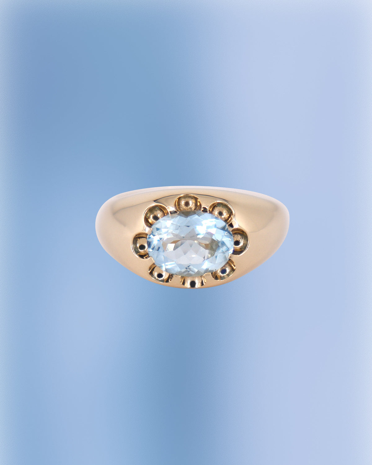 Aquamarine Glacier Ring