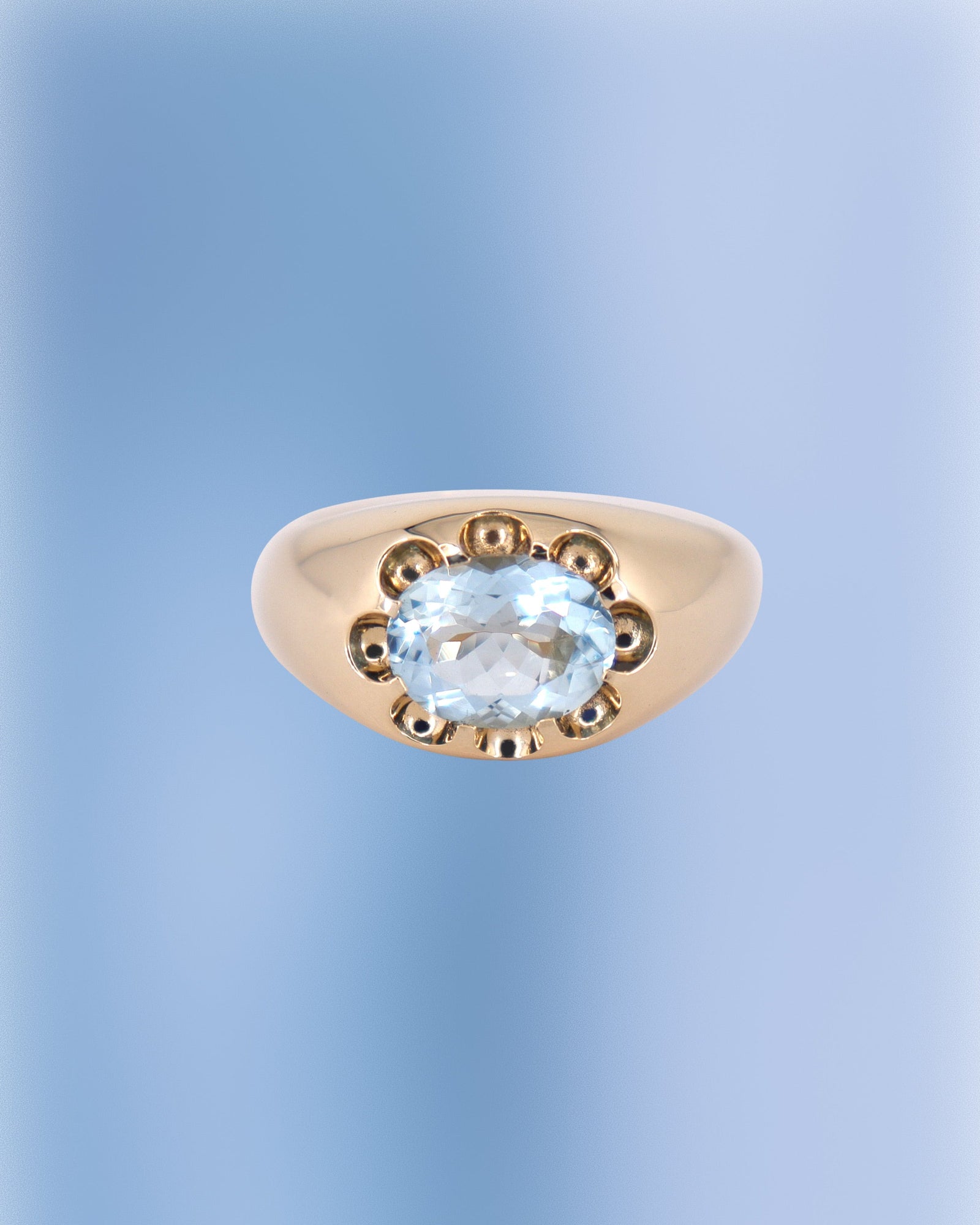 Aquamarine Glacier Ring
