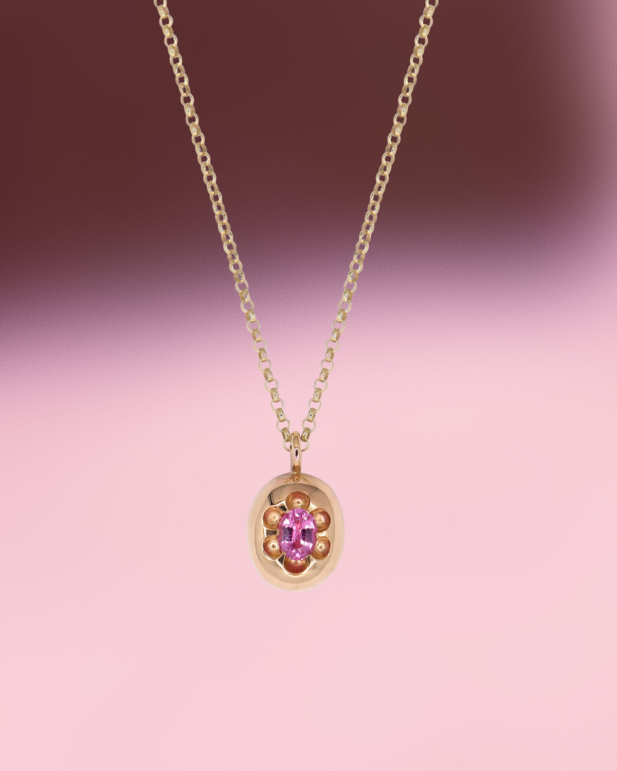 Pink Sapphire Seedling Pendant